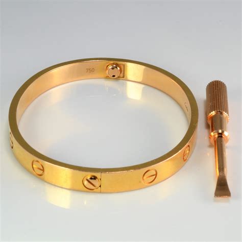 gold cartier love bracelet|cartier love bracelet screwdriver gold.